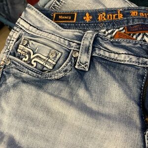 Rock Revival Light Blue Relaxed Jeans for Men